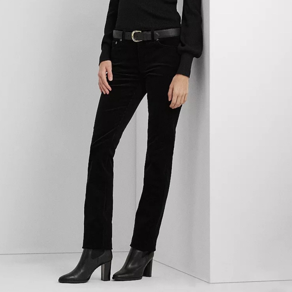 Ralph Lauren Black Corduroy Straight Leg Pants